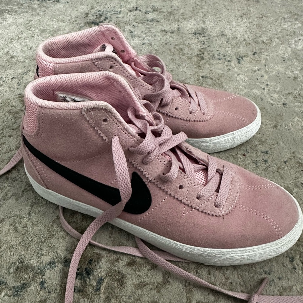 Nike Women's Pink and Black High-Top Sneakers